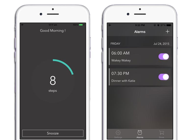 Užívateľské prostredie Walk Me Up Alarm Clock 