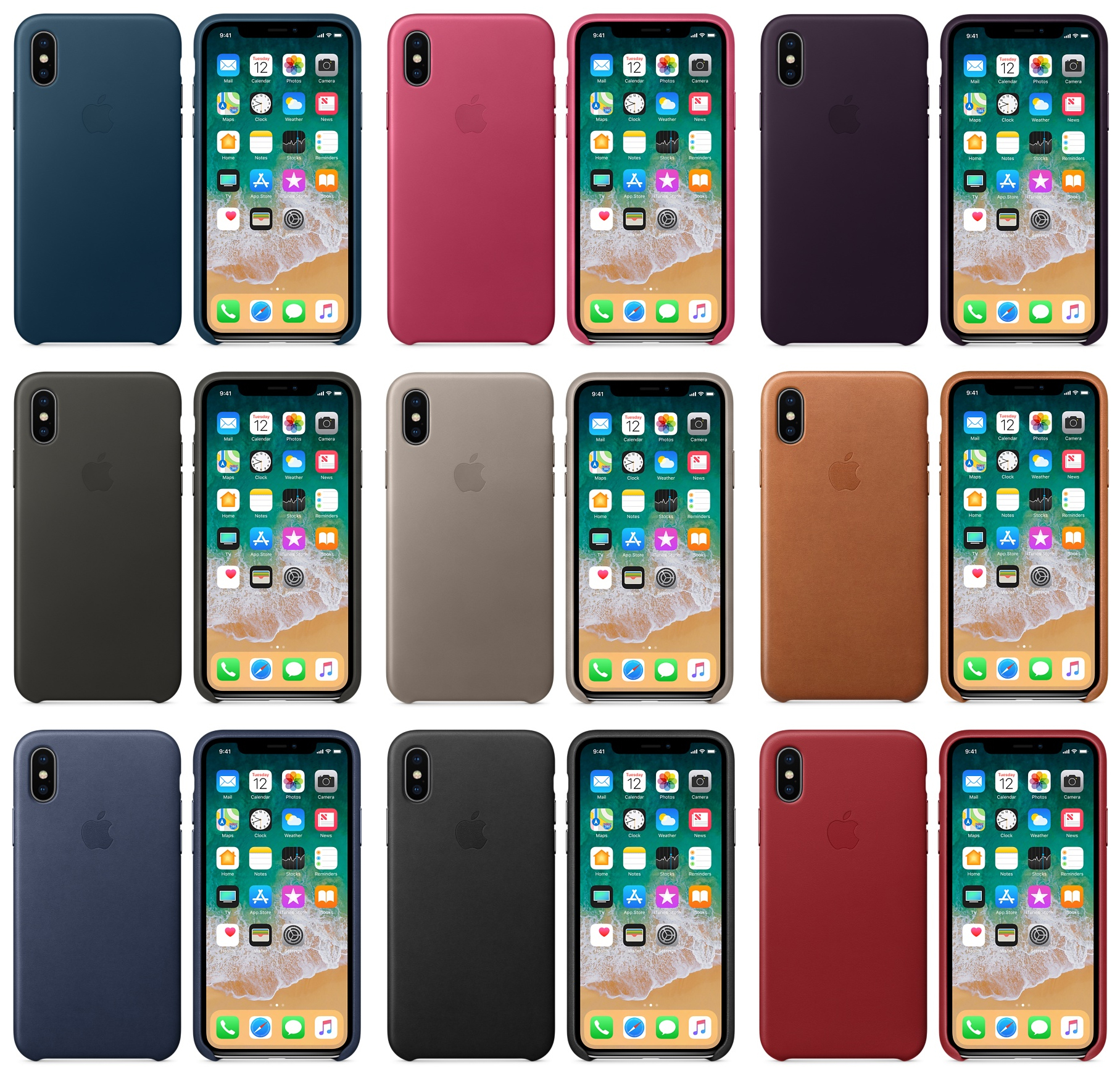 Všetky originálne kožené obaly pre iPhone X