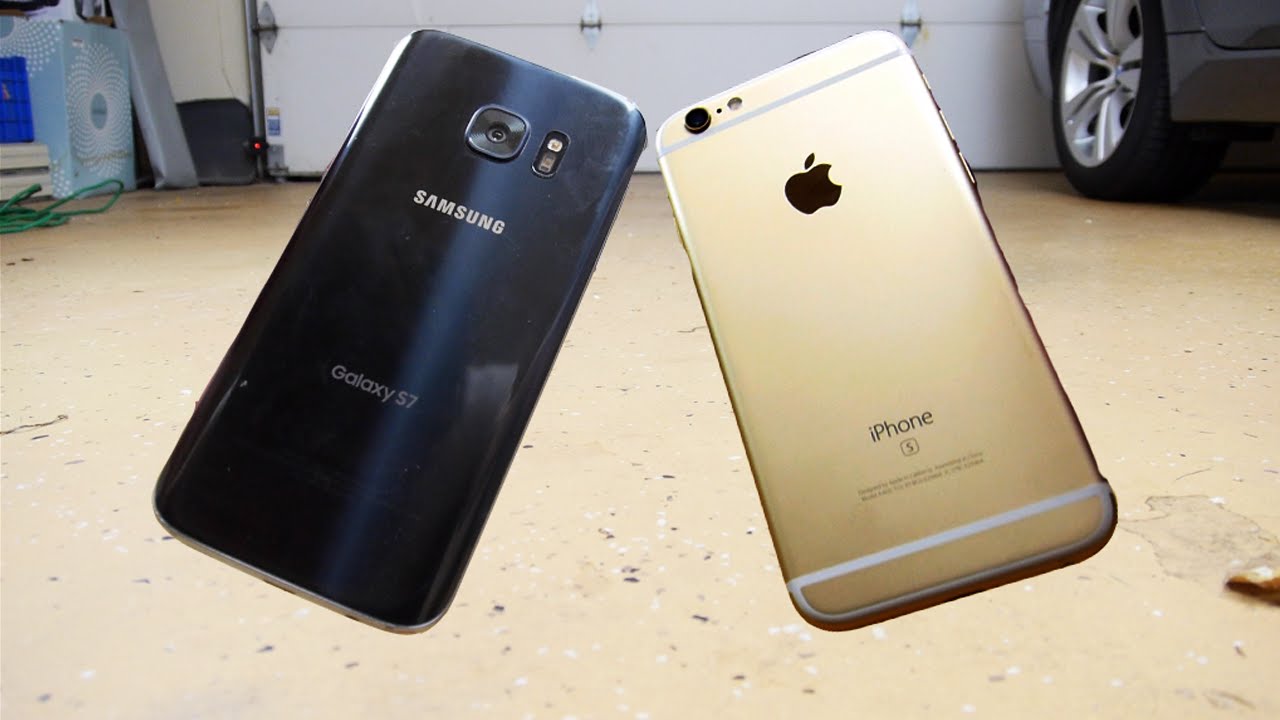 Konečne poriadny a drsný drop test! IPhone 6S vs Samsung Galaxy S7