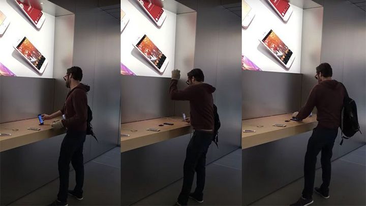 Rozzúrený zákazník rozbíjal iPhony vo francúzskom Apple Store