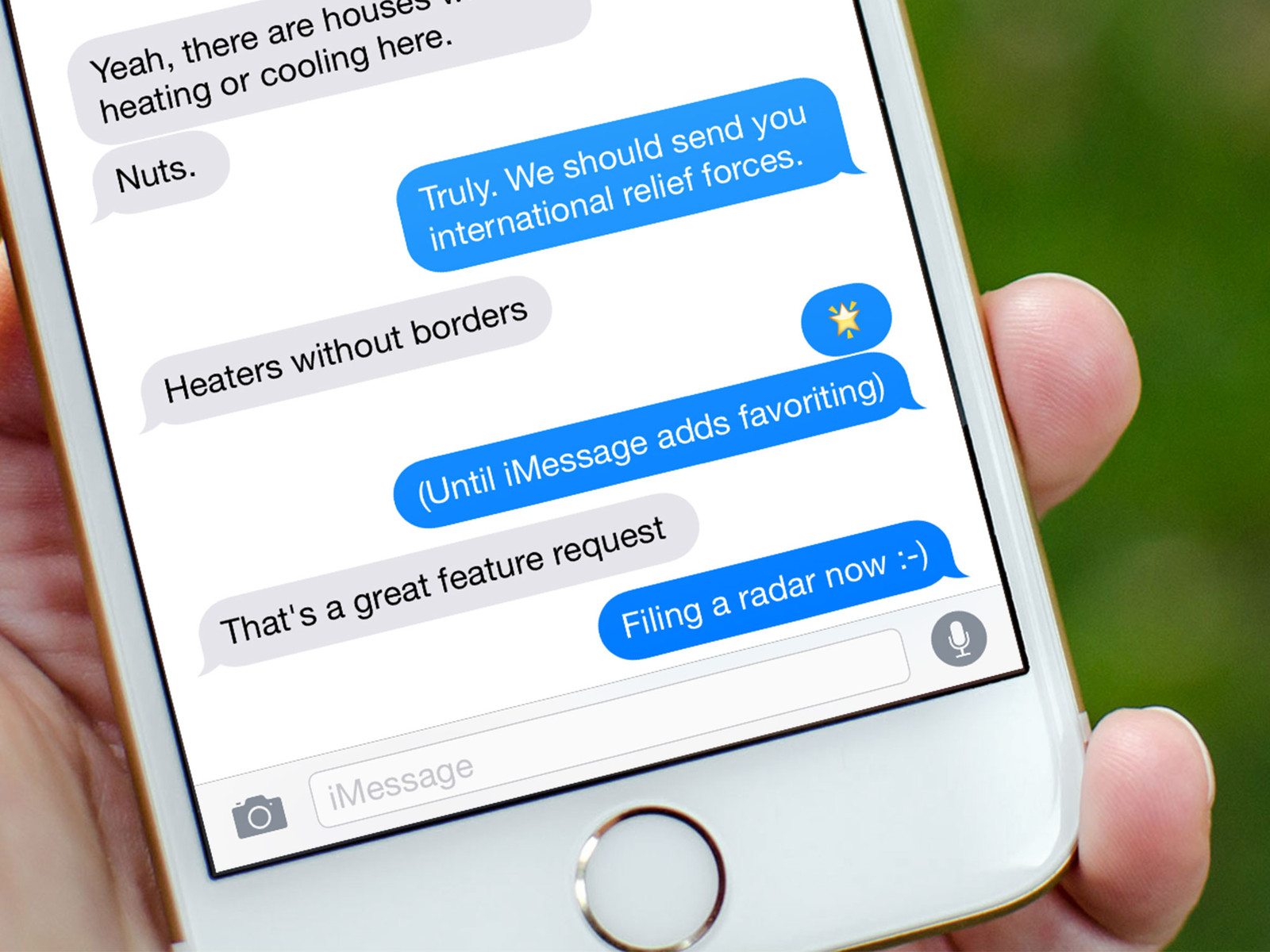 Screenshot notifikácie na iMessage